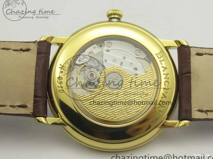 0318 WellDesigned Villeret 6651 YG ZF 1:1 Best Edition White Dial on Brown Leather Strap A 8000